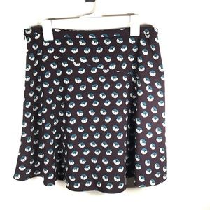 Ann Taylor Loft Poppy Poppies Purple Floral Skirt